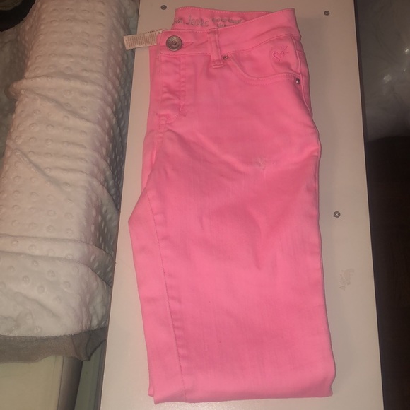 Justice Neon Pink Girls Jeans - Picture 5 of 13